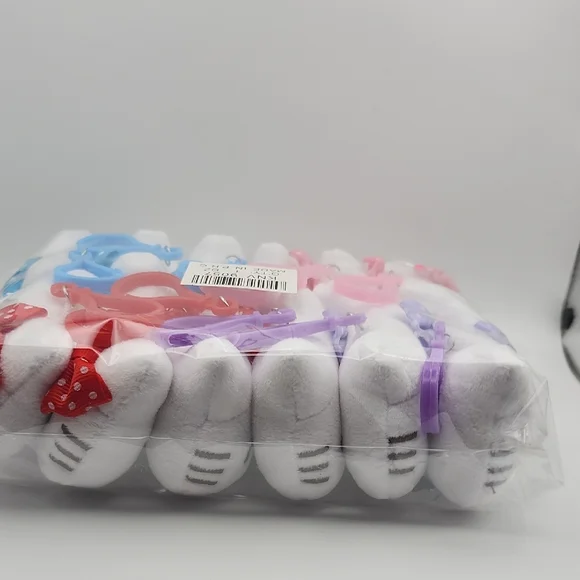 Hello Kitty  PlushPink , Blue. Red, And Purple Bag Charms . 12 Pieces - Picture 7 of 8